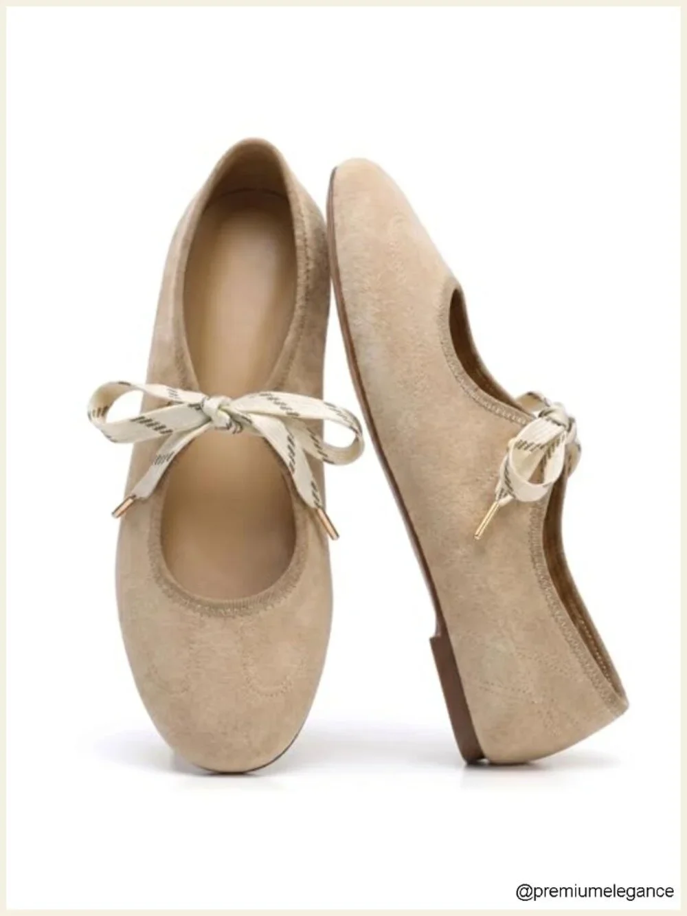 Lace Up Round Toe Ballet Flats Women Cute Slip On Mary Jane Soft Ballerina